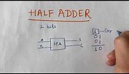HALF ADDER [Half Adder circuit diagram , truth table]