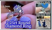 The MAKING of By Bonnie's Most Classic Ring | 2.25ct Round Cut Diamond Engagement Ring 2.2mm Band