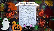 Happy Halloween 🎃Halloween BATS Coloring Page | Coloring Tutorial for Kids 👻💜💚🖤🧡