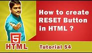 HTML RESET Button - HTML Tutorial 54 🚀