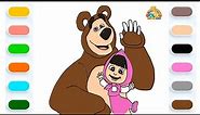 Learn to Draw Masha and The Bear - Drawing and Coloring Tutorial for Kids