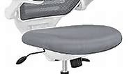 Modway Edge Mesh Office Chair with White Base and Flip-Up Arms in Gray - Perfect For Computer Desks