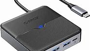 USB C Hub, ORICO 6 in 1 USB C Docking Station with 4K HDMI, USB C 5Gbps, 100W PD Charging, 3 USB Port 5 Gbps, Portable Type C Multiport Adapter for MacBook Pro iPad Lenovo Dell Hp Laptop