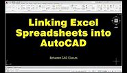 Linking Excel Spreadsheets into an AutoCAD Table