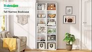 Tribesigns 70.9 Inch Tall Narrow Bookcase Set of 2, Modern White Corner Bookcase with Storage, 6 Tier Cube Display Shelves for Home Office