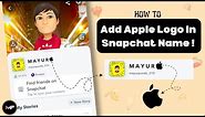 How To Add Apple LOGO In Snapchat or Instagram Name 