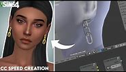 Sims 4 CC Making Process / Big Acrylic Chain Earrings