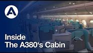 Inside the A380's cabin