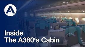 Inside the A380's cabin