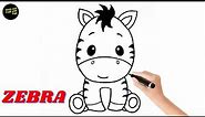 How to draw a Zebra || Cute zebra drawing
