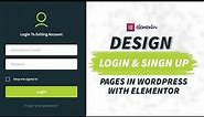 Design Custom Login & Signup Page For WordPress with Elementor-2024