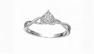 Diamond Friendship Heart Promise Ring, Size 7