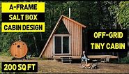 TINY 200 sq ft A-FRAME + SALTBOX CABIN! (Off-Grid SOLAR-POWERED Cabin)