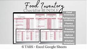 Food Inventory Template Excel Spreadsheet Checklist Bundle, Food Inventory Management Google Sheets