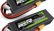 OVONIC 3S Lipo Battery 25C 2200mAh 11.1V Lipo Battery with XT60 Connector for RC Airplane Helicopter Quadcopter RC Car Truck Boat(2 Packs)