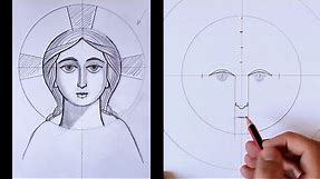 UK COPTIC ICONS tutorial - Drawing the face of a young Christ