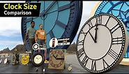 Clock dial Size Comparison | Clock Tower Size faces| world largest clock