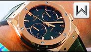 Hublot Classic Fusion Chronograph GREEN DIAL King Gold (521.OX.8980.LR) Luxury Watch Review