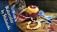 [Eng sub] How to paint a still life of apple in watercolor / painting demo