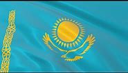 Flag of Kazakhstan waving in the wind - Flag animation - Motion background - 4K UHD