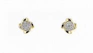 Canaria .11 ct. t.w. Pave Diamond Flower Earrings in 10kt Yellow Gold