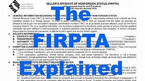 What is the FIRPTA and How To Complete It - The Foreign Real Property Tax Act - CAR Form AS | QS
