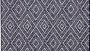 Diamond Pattern Area Rug - 3 ft. 6 in. x 5 ft. 6 in, Dark Grey, Moroccan, Transitional Rug with Geometric Style