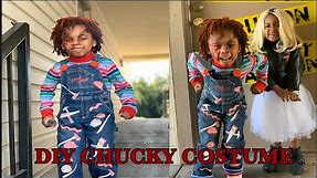 NO SEW CHUCKY HALLOWEEN TUTORIAL || diy Chucky's overalls || Good Guys overalls