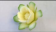The Art Of Vegetable Carving Zucchini Flower - Beginners Lesson 67 By Mutita Fruit Carving Tutorial