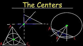 Incenter, Circumcenter, Orthocenter & Centroid of a Triangle - Geometry