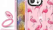 (2in1 for iPhone 14 Pro Max Case Flamingo for Women Girls Cute Girly Phone Cases Flamingos Animal Design Fashion Soft TPU Bumper Cover+Ring Holder for 14 ProMax 6.7"