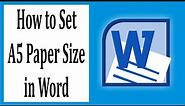 How to Set A5 Paper Size in Word #40