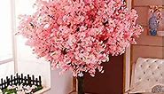 Artificial Cherry BlossomTrees Weeping Cherry Blossom Tree Handmade Light Pink Tree Indoor Outdoor Home Office Party Wedding (5FT Tall/1.5M)