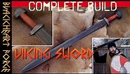 VIKING SWORD Hand-forged from a Truck Spring: Complete Build (Double Edged Blade, Pommel, Guard)