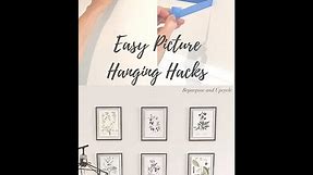 How to hang pictures evenly and with a double hook with two picture hanging hacks