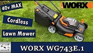 WORX Lawn mower WG743E.1 40V Max Cordless 40cm. Assembly and review
