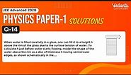 JEE Advanced 2020 Physics Solutions - Paper 1 (Q 14) | IIT JEE Physics | JEE Preparation | Vedantu
