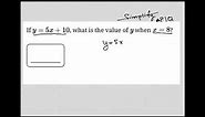 If y = 5x + 10, what is the value of y when x = 8?