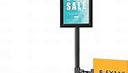 Adjustable Sign Stand for Display, Heavy Duty Sign Holder Floor Stand with Base, Aluminum Snap Open Frame 8.5 x 11, with Anti-Slip Solid Steel Square Pedestal and Signage Clip