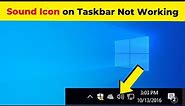 Sound Icon on Taskbar Not Working Windows 10