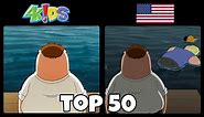 TOP 50 4kids Censorship in Family Guy