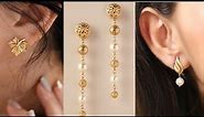 Stud Gold Earrings Designs with Price and Weight || Gold Studs Designs| Indhus Jewellery collection