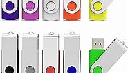 Aiibe 10 Pieces 32GB USB Flash Drive 10 Pack USB 2.0 Memory Stick Thumbdrives (Mix Colors : Black Blue Red Green Orange White Yellow Pink Purple Silver)