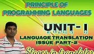 PPL5:Language Translation Issue:Stages In Translator &Translator Model tutorials University Academy