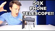 50X PHONE MONOCULAR TELESCOPE REVIEW!!!