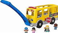 Fisher-Price Little People Toddler Learning Toy Big Yellow School Bus with Lights Sounds & Smart Stages, 4 Figures, Ages 1+ Years