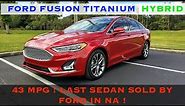 2020 Ford Fusion Titanium Hybrid - POV Review & Drive - Last Sedan That Ford Offered? 43 mpg !