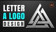 Alphabet Logo design tutorial | Letter A Logo in Illustrator