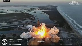 SpaceX's Starship rocket booster explodes after blast off – video