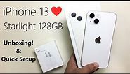 iPhone 13 | Starlight | 128GB | Unboxing | Initial Setup | Feb 2022 |